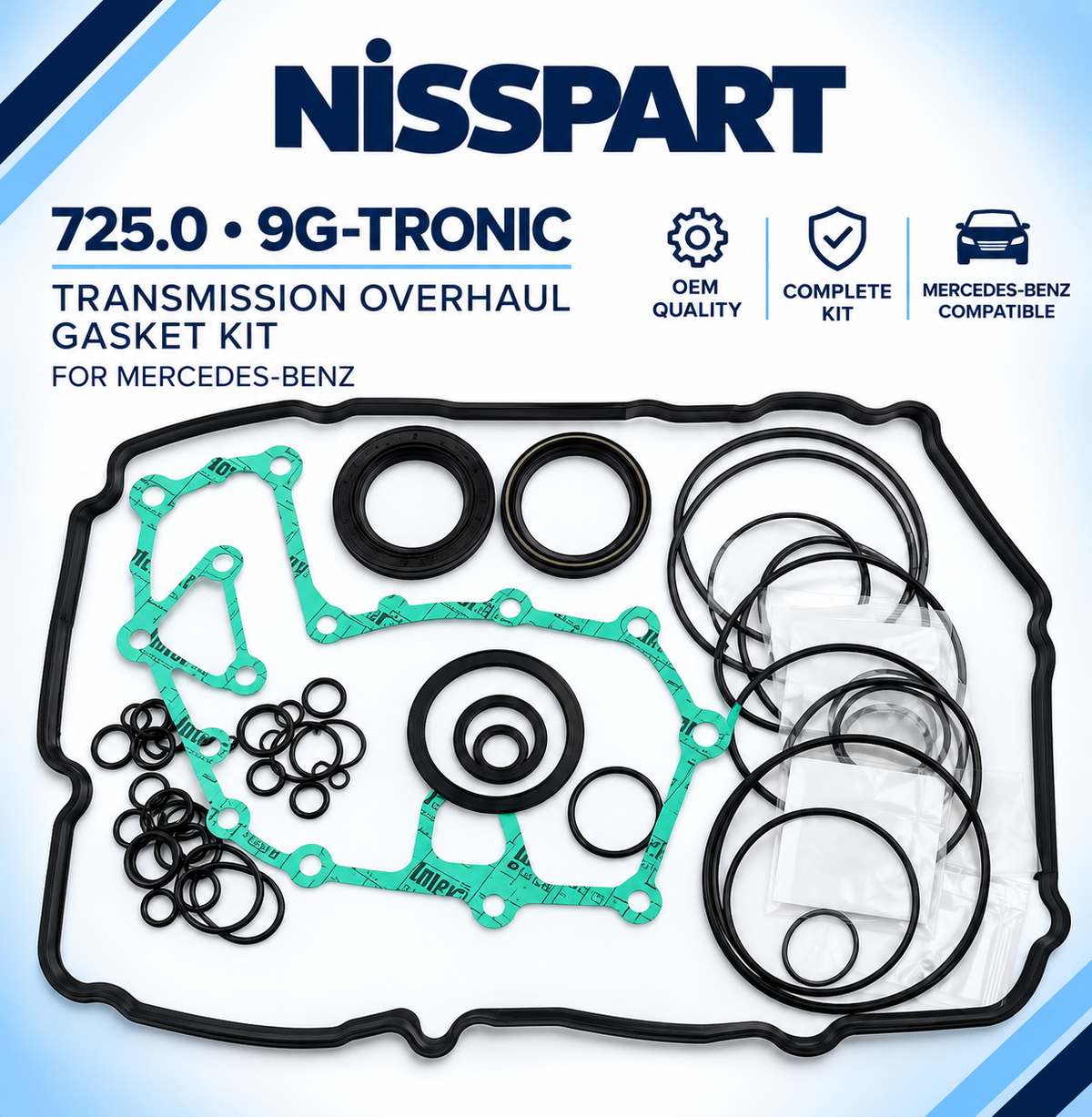 725.0 9G-Tronic Transmission Overhaul Gasket Kit