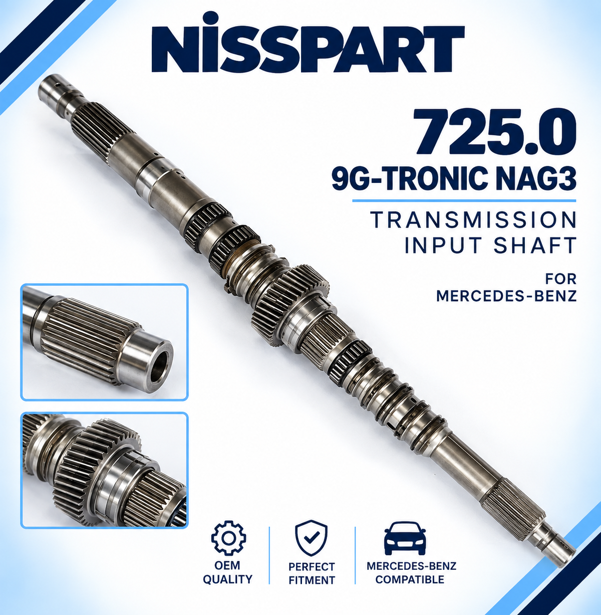 725.0 Transmission Input Shaft 9G-Tronic NAG3